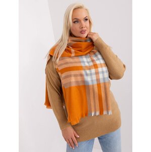 Tmavě oranžový vzorovaný šál AT-SZ-23125-1.26-dark orange Velikost: ONE SIZE