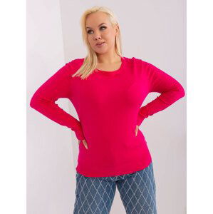 Tmavě růžový basic svetr PM-SW-PM-3006+1.11-fuchsia Velikost: 2XL/3XL