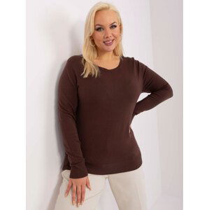 TMAVĚ HNĚDÝ BASIC SVETR -PM-SW-PM-3006+1.11-BROWN Velikost: XL/2XL