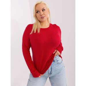 Červený basic svetr -PM-SW-PM-3006+1.11-red Velikost: 2XL/3XL