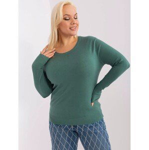 TMAVĚ ZELENÝ BASIC SVETR -PM-SW-PM-3006+1.11-DARK GREEN Velikost: 2XL/3XL