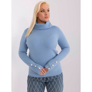 Světle modrý rolák s kamínky na rukávech PM-SW-PM781.13-light blue Velikost: XL/2XL