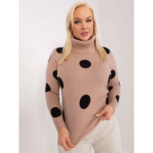 Béžový rolák s puntíky -PM-SW-PM1023.24X-dark beige Velikost: XL/2XL