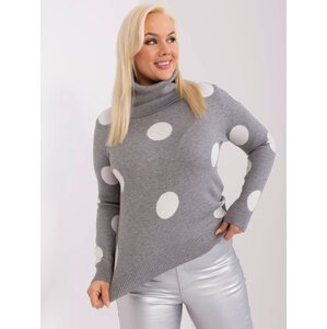 Šedý rolák s puntíky PM-SW-PM1023.24X-grey Velikost: 2XL/3XL