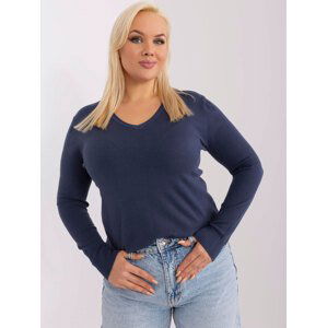 Tmavě modrý lehký svetřík PM-SW-PM-3007+1.18-dark blue Velikost: XL/2XL