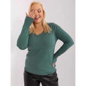 Tmavě zelený lehký svetřík PM-SW-PM-3007+1.18-dark green Velikost: XL/2XL