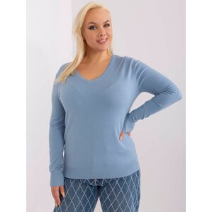 Světle modrý lehký svetřík PM-SW-PM-3007+1.18-light blue Velikost: XL/2XL