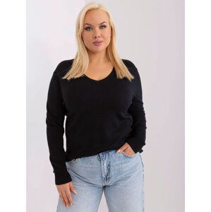 Černý lehký svetřík PM-SW-PM-3007+1.18-black Velikost: XL/2XL