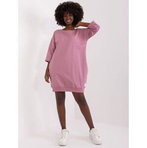 Růžová dlouhá mikina s kapsami -RV-BL-6941.39P-dark pink Velikost: L/XL