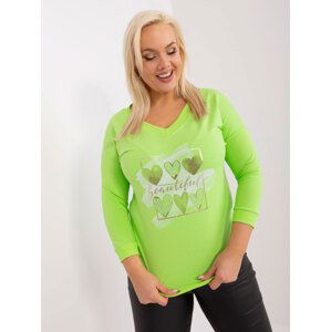 Světle zelená halenka se srdíčky -RV-BZ-9014.99-light green Velikost: ONE SIZE