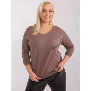 Hnědá halenka s kapsičkou -RV-BZ-9065.21-brown Velikost: ONE SIZE