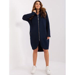 Tmavě modrá dlouhá asymetrická mikina RV-BL-4858-2.97P-dark blue Velikost: S/M