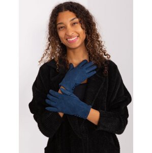 Tmavě modré rukavice s knoflíčky AT-RK-239302.10X-dark blue Velikost: L/XL