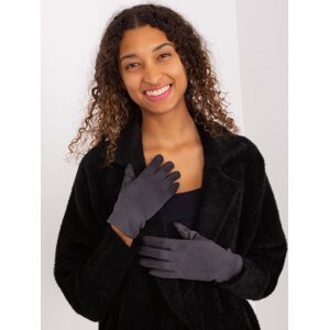 Tmavě šedé hladké rukavice AT-RK-2370.99-dark grey Velikost: S/M
