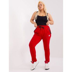 Červené dámské tepláky RV-DR-6736.58-red Velikost: 3XL