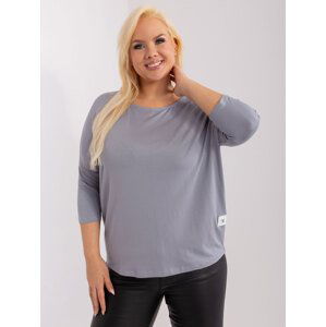 Šedá volná halenka s 3/4 rukávem RV-BZ-3770.92-dark grey Velikost: ONE SIZE