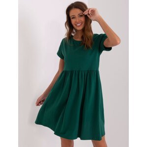 Tmavě zelené šaty DITA s krátkým rukávem RV-SK-5672.03P-dark green Velikost: XL