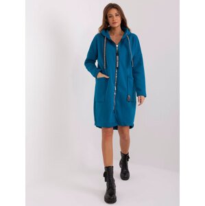 Námořnicky modrá dlouhá mikina na zip RV-BL-6860-2.19X-blue Velikost: S/M