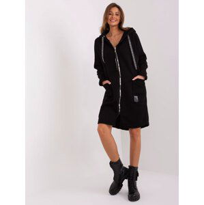 Černá dlouhá mikina na zip RV-BL-6860-2.31-black Velikost: S/M