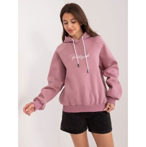 RŮŽOVÁ MIKINA S KAPUCÍ A DROBNÝM POTISKEM RV-BL-8371.30-PINK Velikost: ONE SIZE