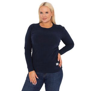 TMAVĚ MODRÉ BASIC TRIČKO S DLOUHÝM RUKÁVEM -RV-BZ-9257.19-DARK BLUE Velikost: ONE SIZE