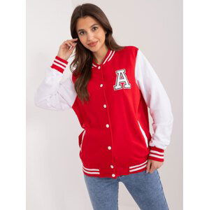 ČERVENO-BÍLÁ BASEBALLOVÁ MIKINA RV-BL-7670.31-RED-WHITE Velikost: S/M