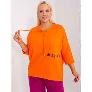 ORANŽOVÁ HALENKA S KAPSOU -RV-BZ-14002.44-ORANGE Velikost: ONE SIZE