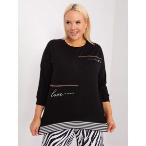 ČERNÁ HALENKA S 3/4 RUKÁVEM -RV-BZ-9446.39-BLACK Velikost: ONE SIZE