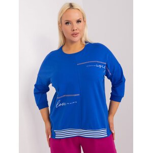 MODRÁ HALENKA S 3/4 RUKÁVEM -RV-BZ-9446.39-COBALT Velikost: ONE SIZE