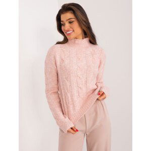 SVĚTLE RŮŽOVÝ PLETENÝ ROLÁK -TW-SW-3002.03-LIGHT PINK Velikost: XL