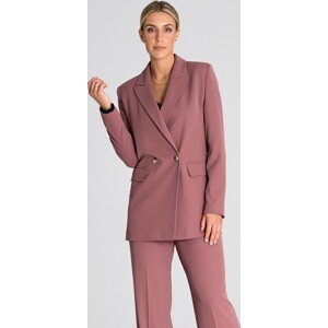 RŮŽOVÉ ELEGANTNÍ DÁMSKÉ SAKO M948 DARK PINK Velikost: XL