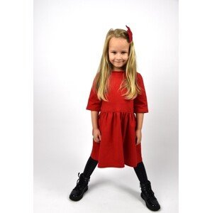 Dívčí šaty s kapsami - červená Velikost dítě 1: 128/134