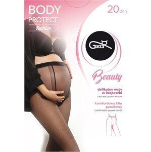 ČERNÉ VZOROVANÉ TĚHOTENSKÉ SILONKY GATTA BODY PROTECT 01 20 DEN MAMA Velikost: L, Barva: nero