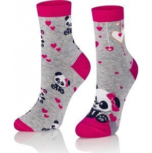 Barevné obrázkové ponožky Intenso 0471 Follow Your Passion Walentynkowe Velikost: 35-37, Barva: Světle šedá