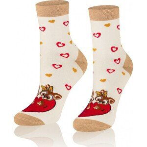 Barevné obrázkové ponožky Intenso 0471 Follow Your Passion Walentynkowe Velikost: 35-37, Barva: Smetanová