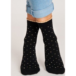 Černé vzorované ponožky Noviti SB013 35-42 Velikost: 39-42, Barva: Černá