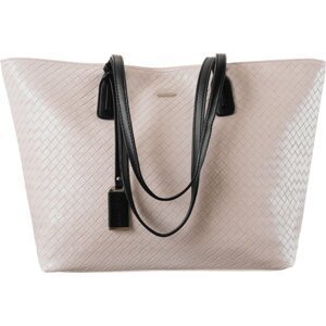 David Jones Smetanová shopper bag s pleteným efektem CM6019 CREAME WHITE Velikost: ONE SIZE