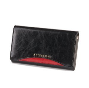 Peterson Dámská peněženka Y051 - černá se vsadkou PTN PL-466-BLACK RED Velikost: ONE SIZE