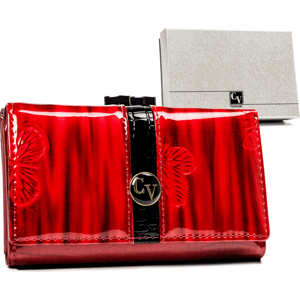 4U Cavaldi Červená peněženka s černým pruhem na háček M618 [DH] H23-3-DBF Velikost: ONE SIZE
