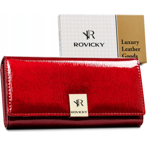 Rovicky Červená lakovaná dámská kožená peněženka V131 [DH] RH-24A-1-SH Velikost: ONE SIZE