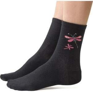 Černé dámské bavlněné ponožky Art.099 DR897,  GRAPHITE Velikost: 38-40
