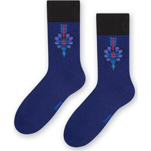 Modré dámské ponožky s výšivkou Art.118 XP002,  NAVY BLUE Velikost: 39-42