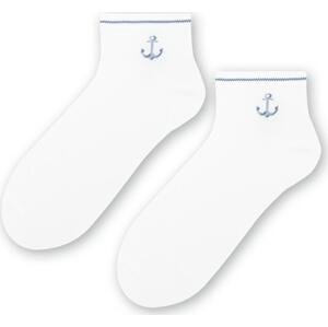 Bílé unisex kotníkové ponožky s kotvičkami Art. 117 YG001,  WHITE Velikost: 44-46