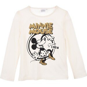 Smetanové dívčí tričko Disney Minnie Mouse s dlouhým rukávem Velikost: 128