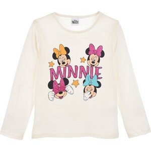 SMETANOVÉ DÍVČÍ TRIČKO MINNIE MOUSE S TŘPYTIVÝM POTISKEM Velikost: 116