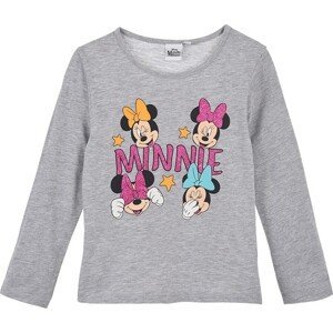 Šedé dívčí tričko Minnie Mouse s třpytivým potiskem Velikost: 128