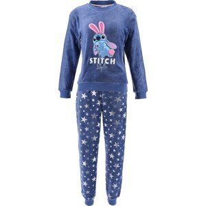 Disney Stitch Teplé dámské fleecové pyžamo - tmavě modré Velikost: XL