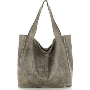 MARCO MAZZINI KHAKI VELKÁ KOŽENÁ SHOPPER KABELKA (VS65D) Velikost: ONE SIZE