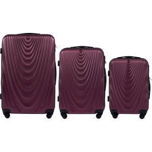 VÍNOVÁ SADA CESTOVNÍCH KUFRŮ FALCON 304, LUGGAGE 3 SETS (L,M,S) WINGS, BURGUNDY Velikost: Sada kufrů