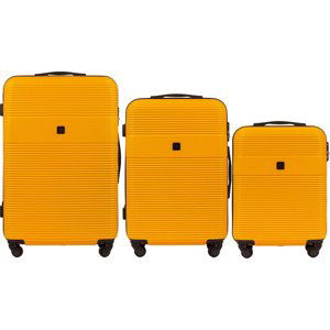 HOŘČICOVÁ SADA TŘÍ CESTOVNÍCH KUFRŮ  FINCH 5398-3, LUGGAGE 3 SETS (L,M,S) WINGS, DARK YELLOW Velikost: Sada kufrů